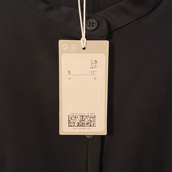 COS Blue and Black Buttoned Maxi Dress with Mandarin Collar - Picture 4 of 7